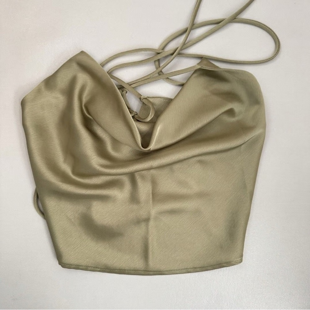 12th Tribe Sage Satin Camisole - Picture 3 of 4